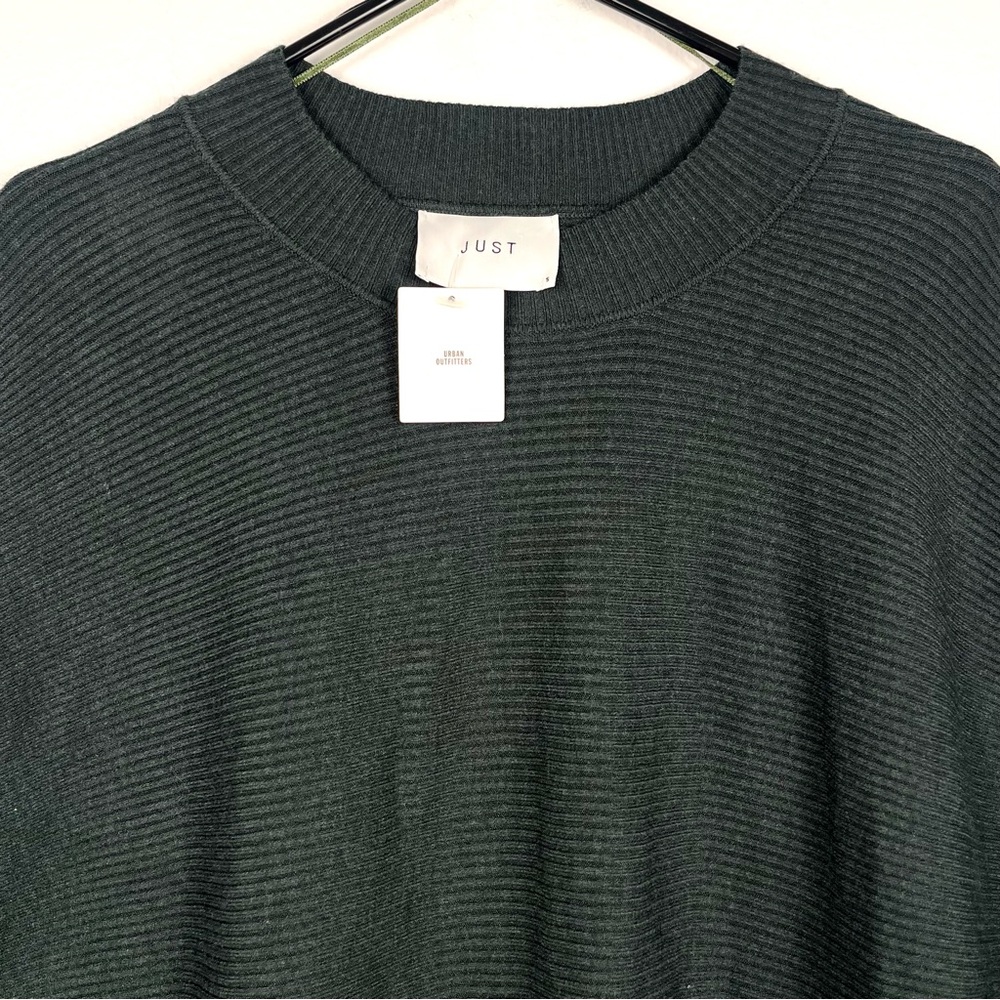 NWT Urban Outfitters Just Female Forest Green Ribbed Sweater Tunic Dress Small - Picture 4 of 7